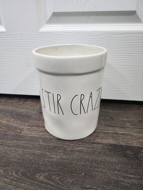 Rae Dunn White 'Stir Crazy' Ceramic Utensil Holder